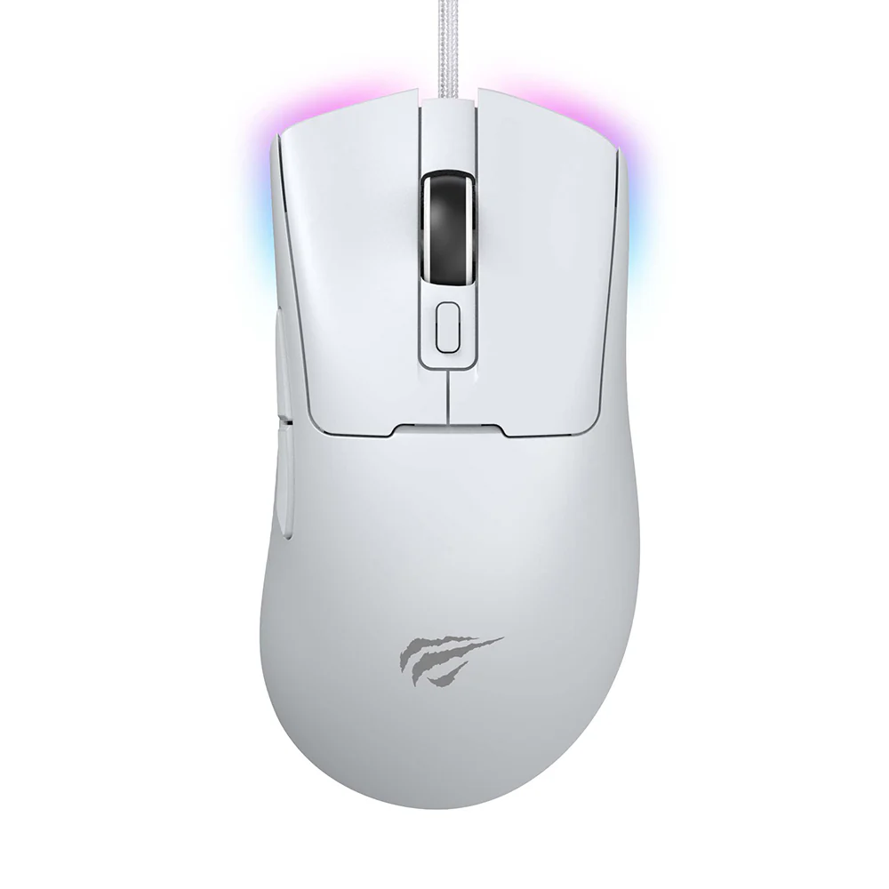 [MS966] Havit - Wired Gaming Mouse (MS966) - with RGB Lights, 800/1600/3200/6400/8000/12000 DPI, 1.6m, 5V - White