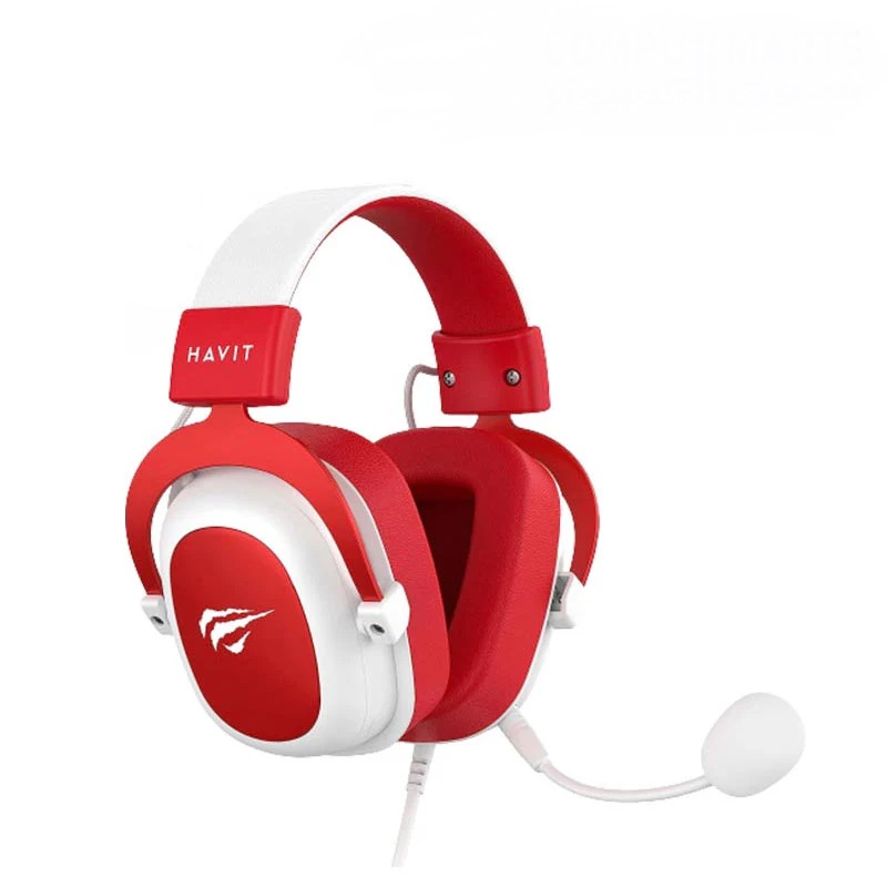 [H2002d] Havit - Gaming Headphones (H2002d) - Detachable Microphone, 53mm Speaker, Compatible with PS4/XBOX, Jack 3.5mm, 2m - Red